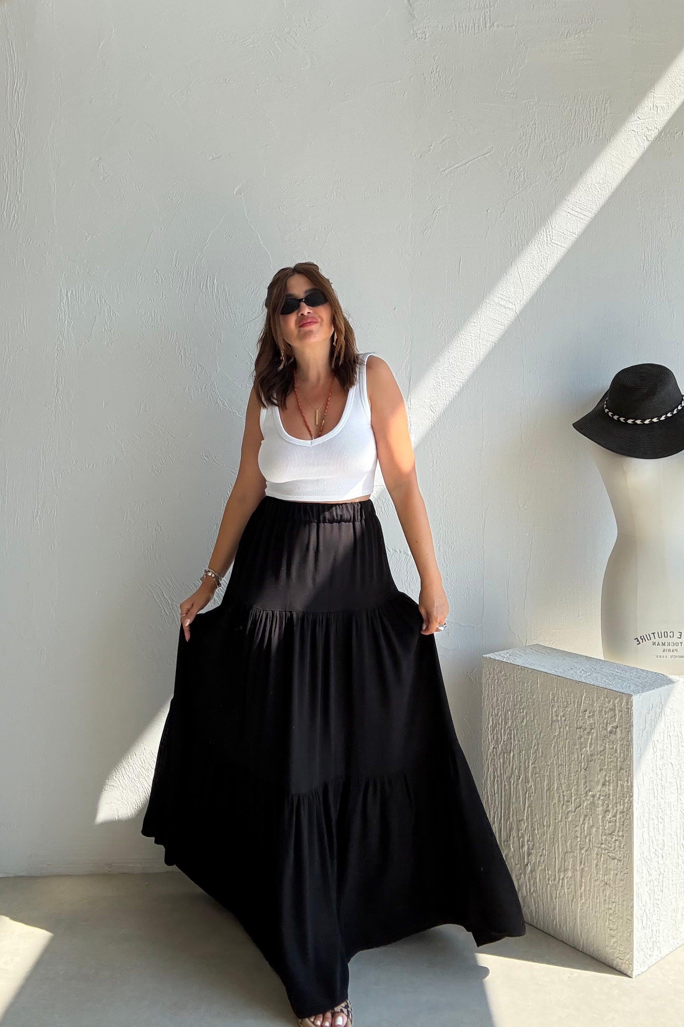 Siyah Maxi Etek 