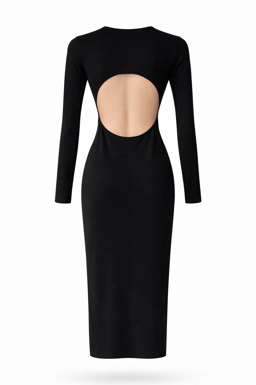 Siyah Sırt Dekolteli Uzun Elbise 