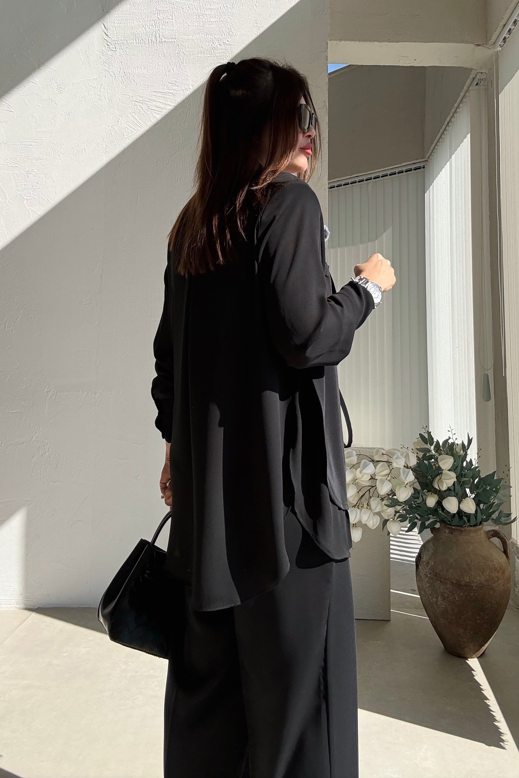 Siyah Tasarım Ceket Pantolon Takım 