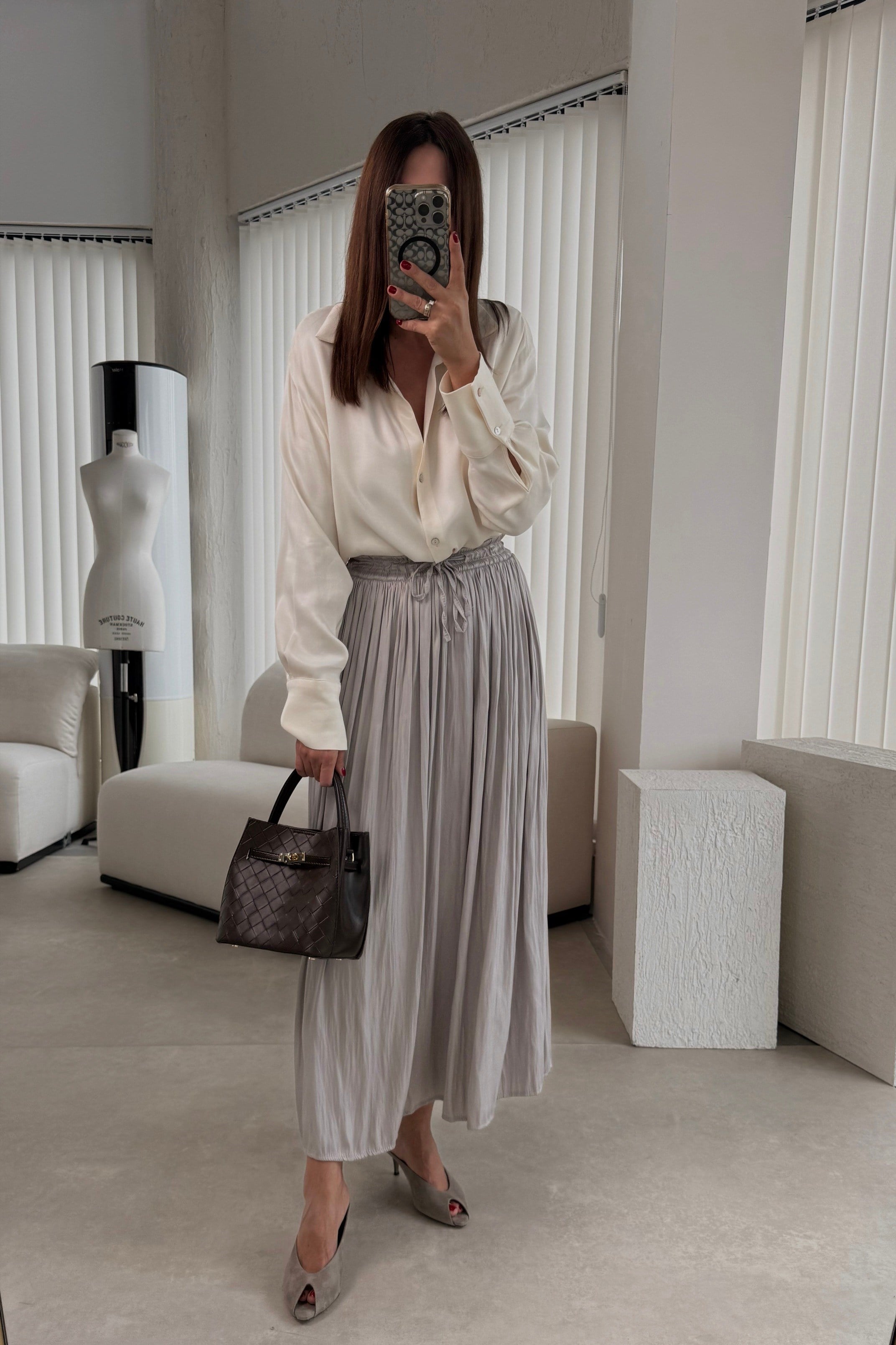 Taş Rengi Kraşlı Etek 