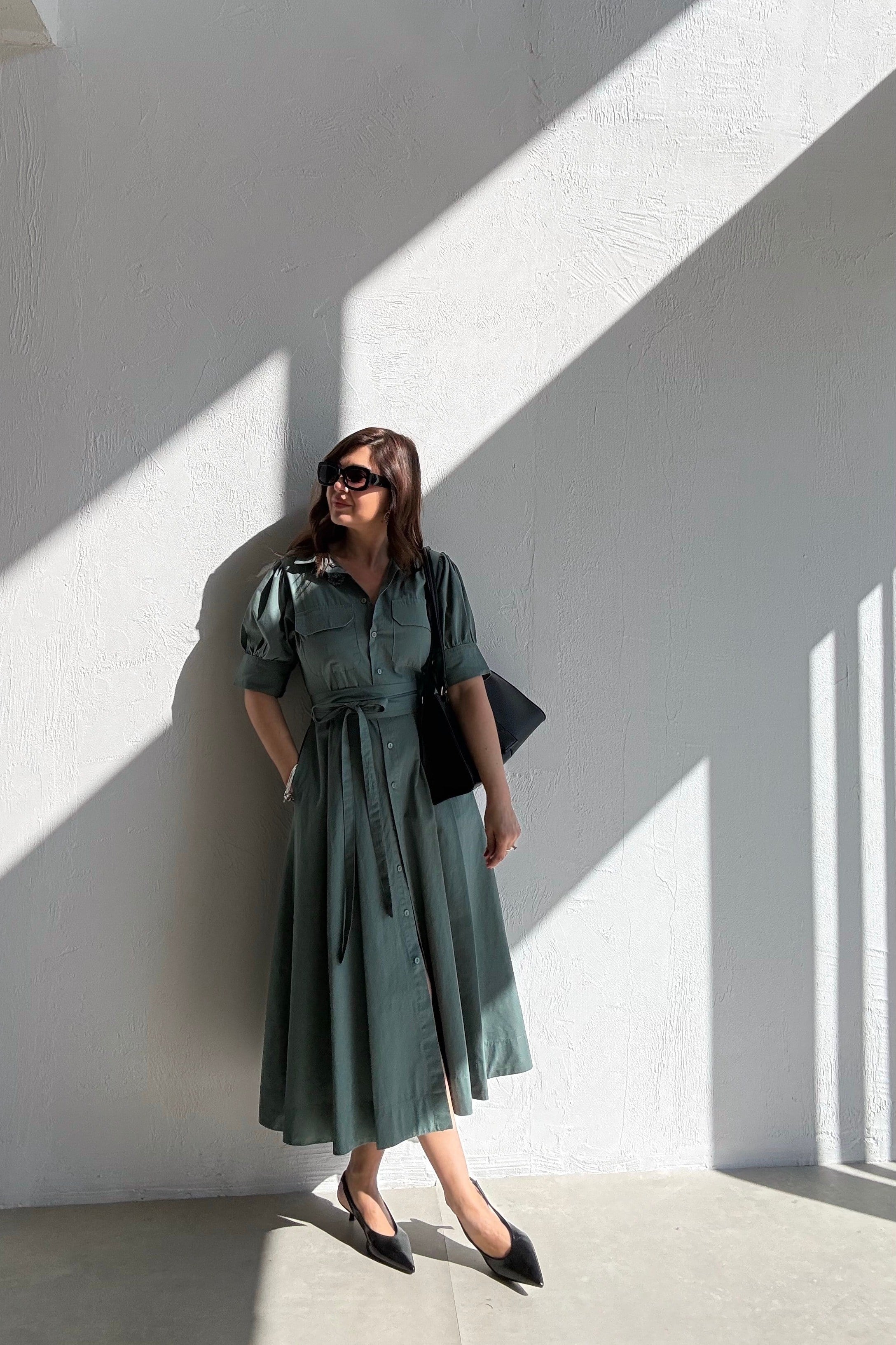 Yeşil Gömlek Elbise 