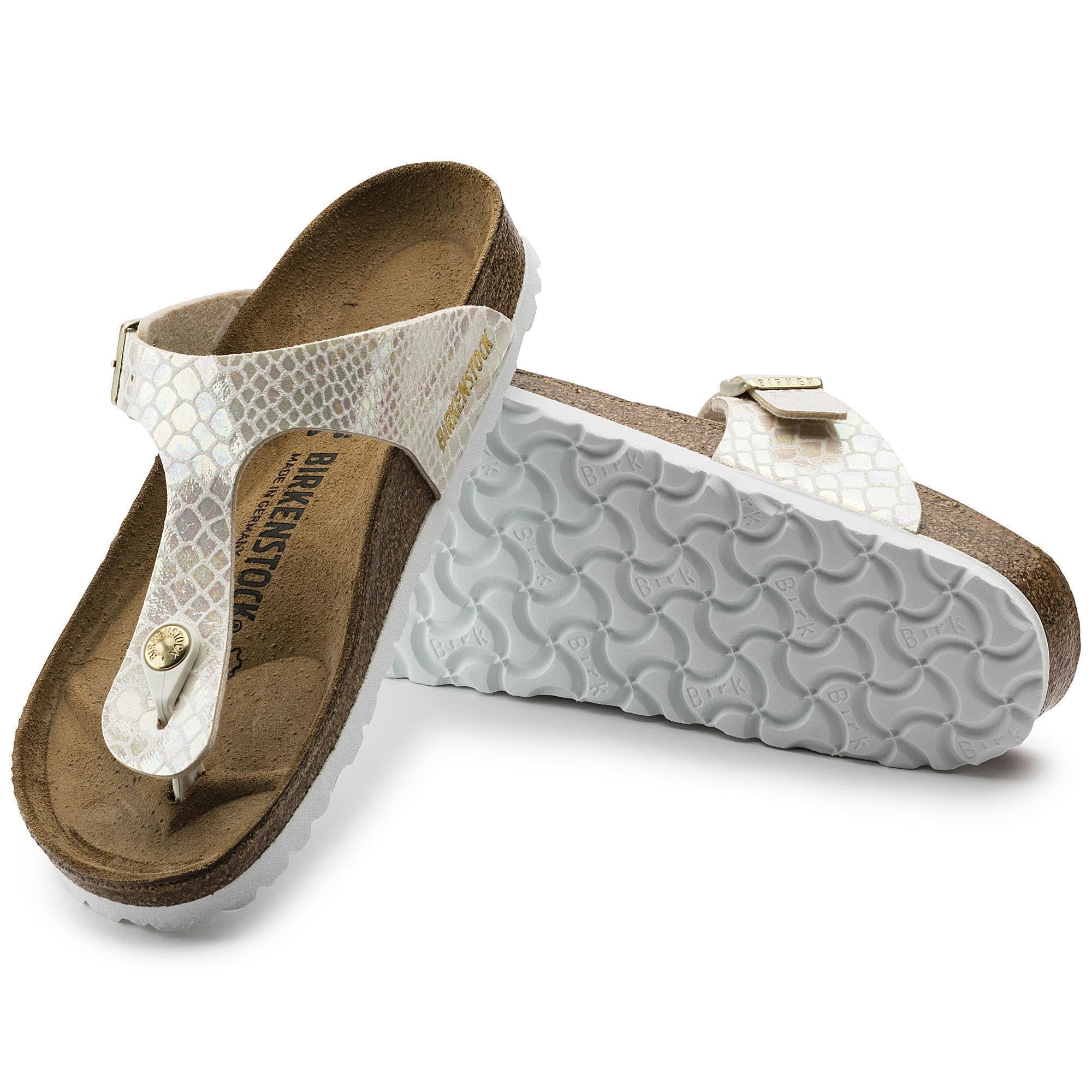 Birkenstock  Gizeh Shiny Snake Cream 0847431 Kadın Terlik
