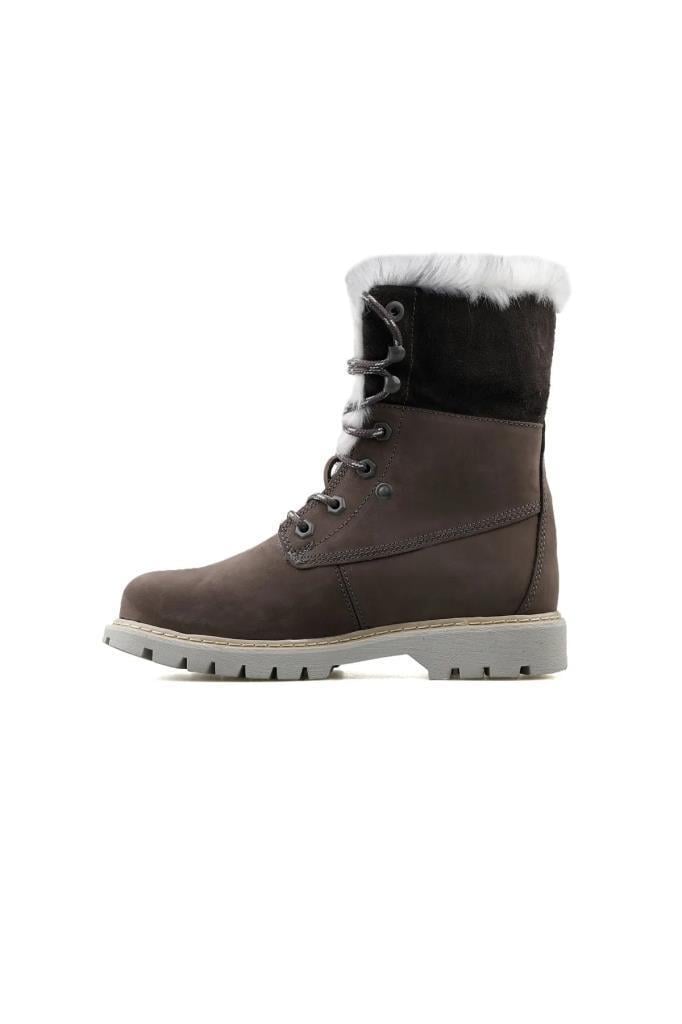 Caterpillar Utah Fur DarkGrey Nubuk Kadın Bot