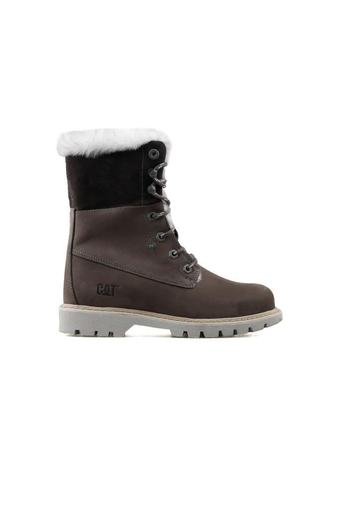 Caterpillar Utah Fur DarkGrey Nubuk Kadın Bot