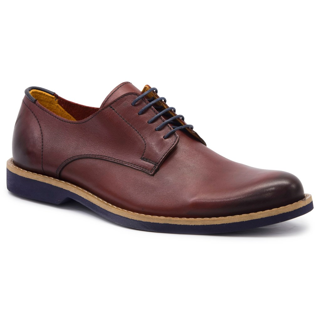 FreeFoot 438 Bordo Deri Erkek Ayakkabı