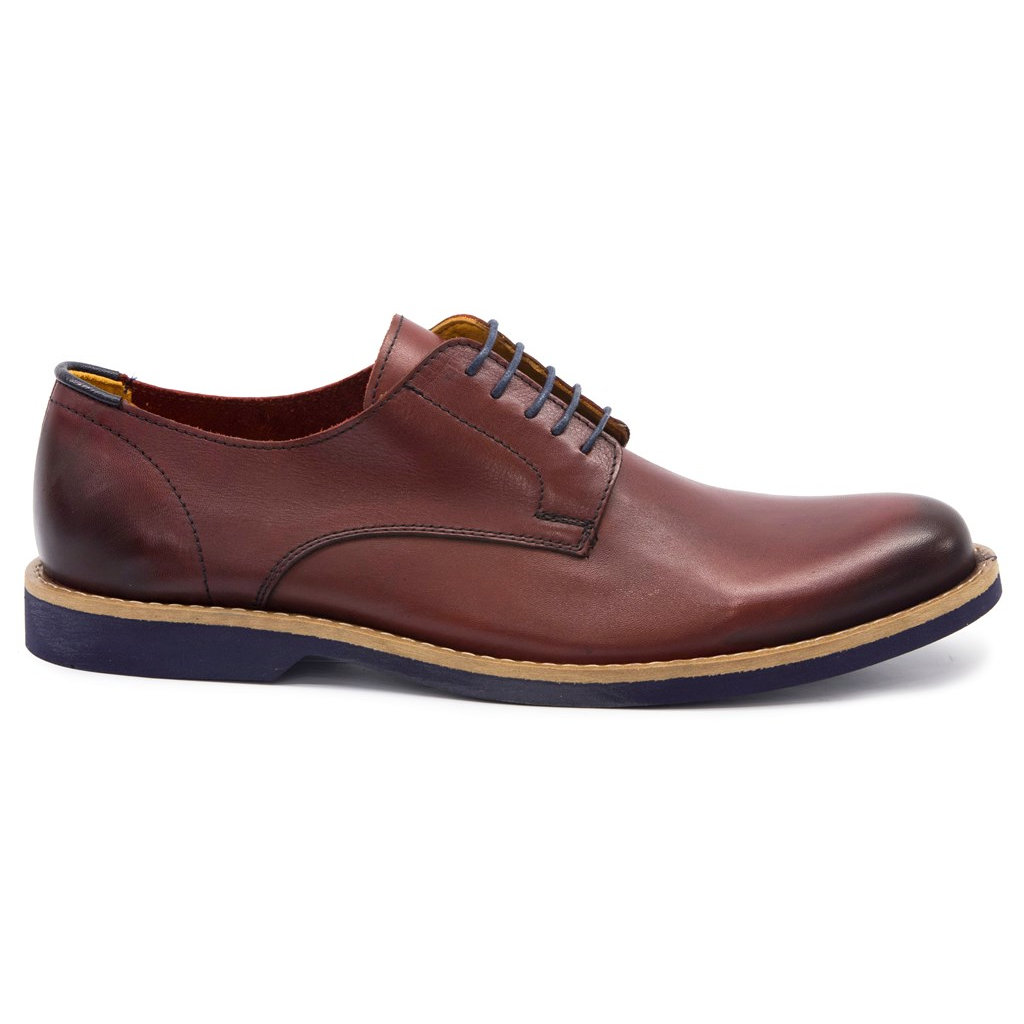 FreeFoot 438 Bordo Deri Erkek Ayakkabı