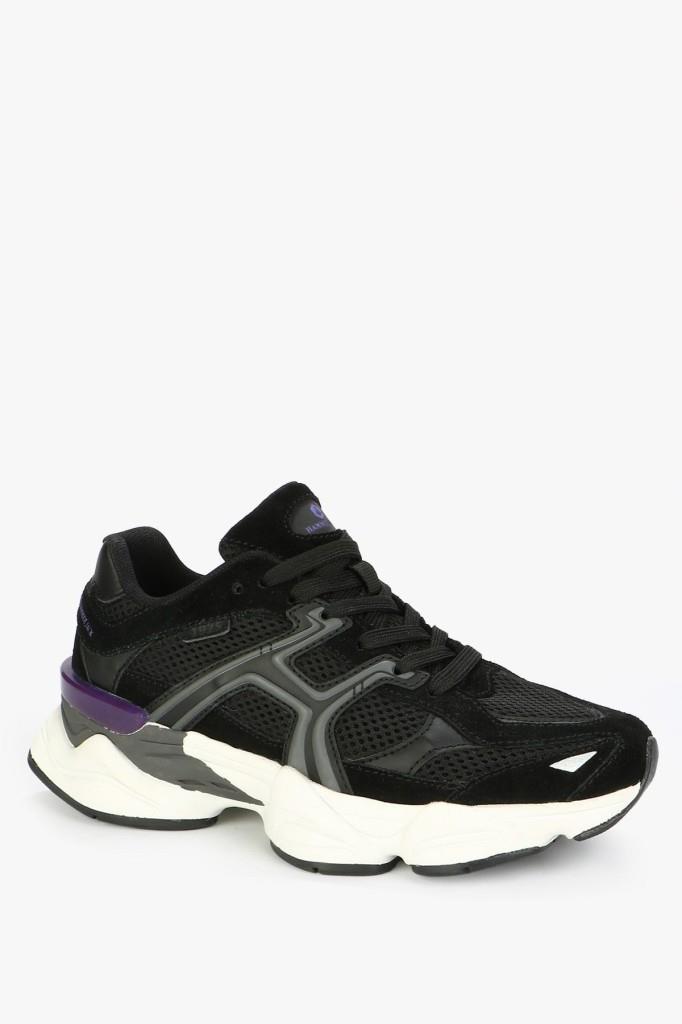 Hammerjack 101 25009-Z Siyah Mor Süet Kadın Sneaker