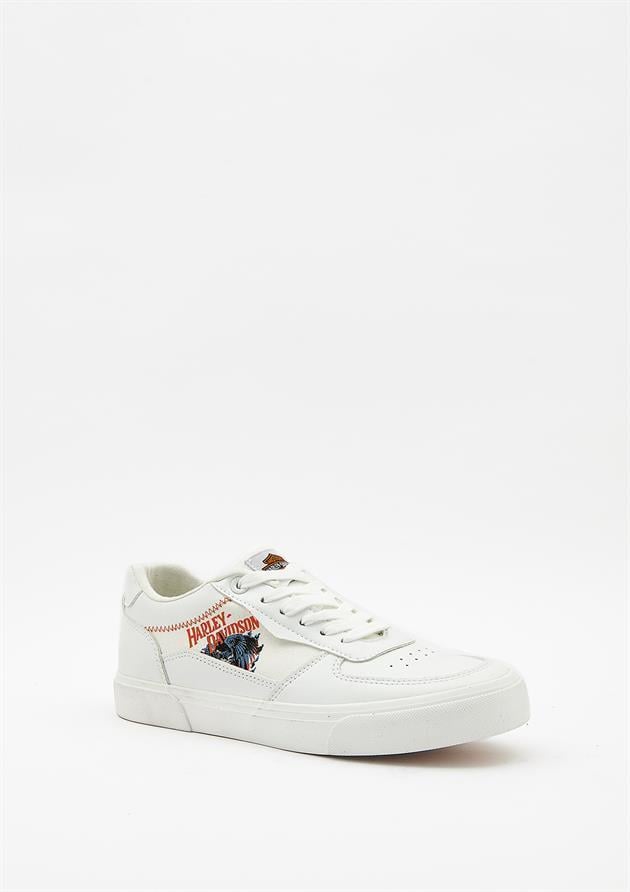 Harley Davidson 023M100380 Orlando White/Tekstil Deri Erkek Sneaker