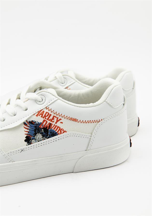 Harley Davidson 023M100380 Orlando White/Tekstil Deri Erkek Sneaker