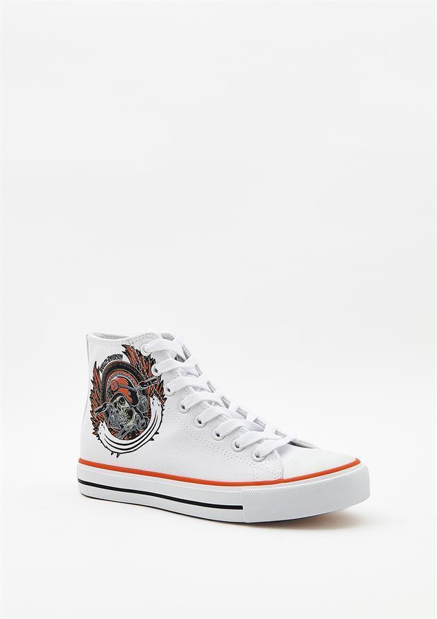 Harley Davidson 023Z100150 Pittsburgh White Kadın Sneaker