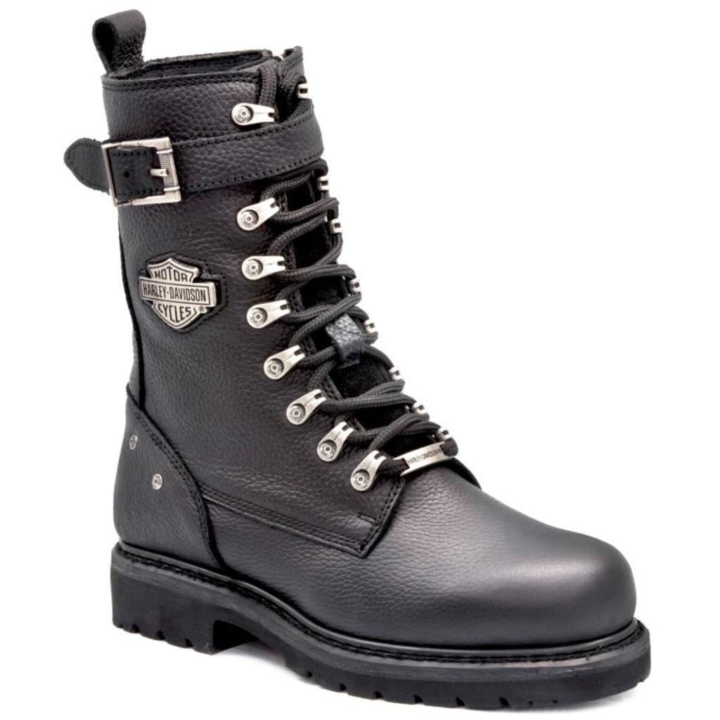 Harley Davidson 025G100385 Gladis Black Baskılı Deri Kadın Bot