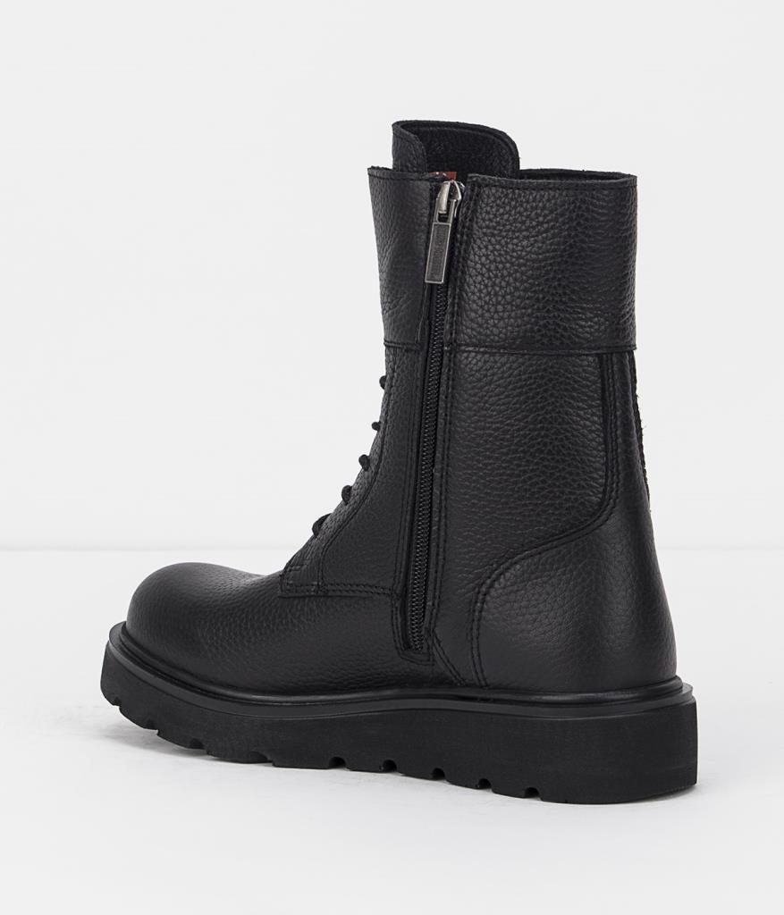 Harley Davidson Aden Black/Baskılı Deri Kadın Bot