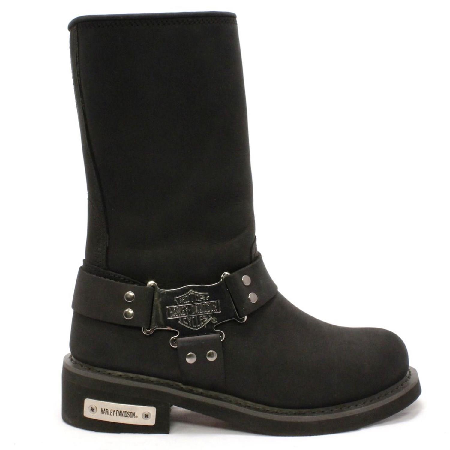 Harley Davidson Ian Black Nubuk Kadın Çizme