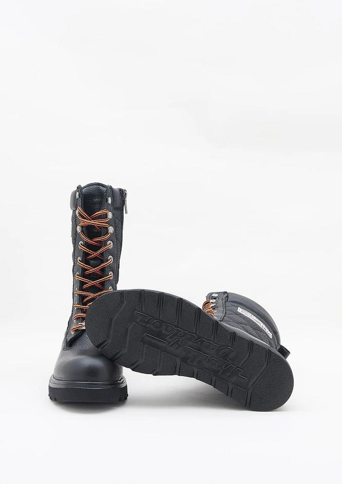 Harley Davidson Katy Black Baskılı Deri Kadın Bot