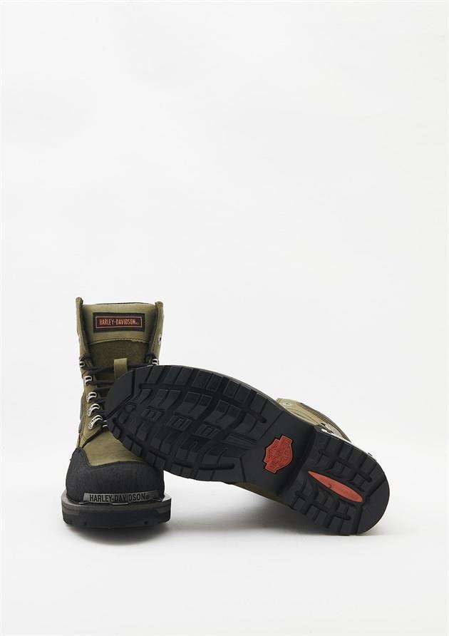 Harley Davidson Millo Olive Crazy Deri Erkek Bot