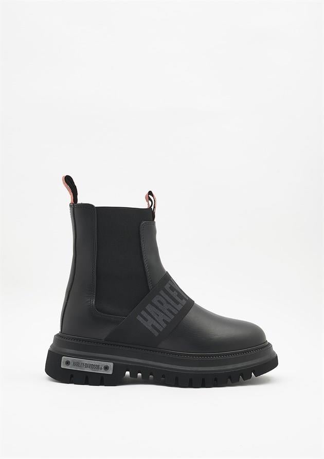 Harley Davidson Polperro Black Deri Erkek Bot