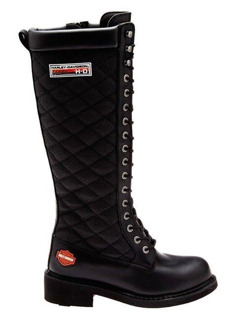 Harley Davidson Rem Black-Yağlı Deri Kadın Çizme