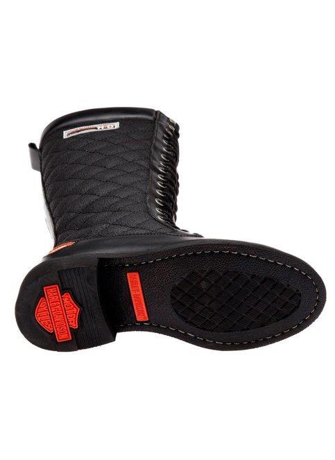 Harley Davidson Rem Black-Yağlı Deri Kadın Çizme