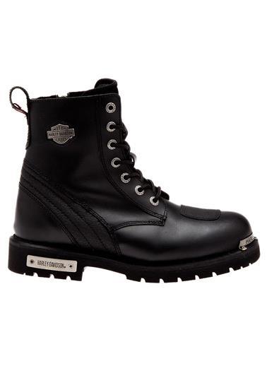 Harley Davidson Warren Black Deri Erkek Bot