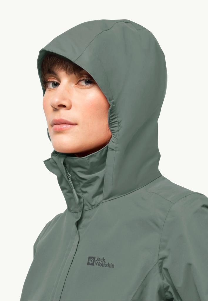 Jack Wolfskin 1111202-4311 Stormy Point 2L JKT W Hedge Green Kadın Outdoor Ceket