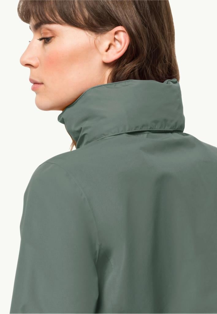 Jack Wolfskin 1111202-4311 Stormy Point 2L JKT W Hedge Green Kadın Outdoor Ceket