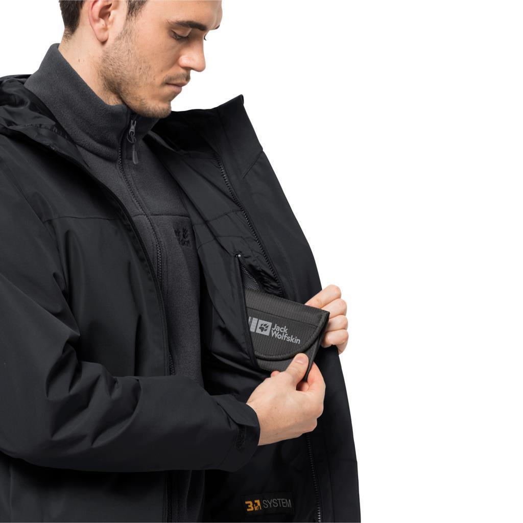 Jack Wolfskin 1115311_6000 Taubenberg 3IN1 JKT M Black Erkek Outdoor 3 In 1 Ceket