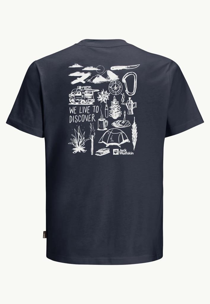 Jack Wolfskin 1809761TR Discover T M Night Blue Erkek Tshirt