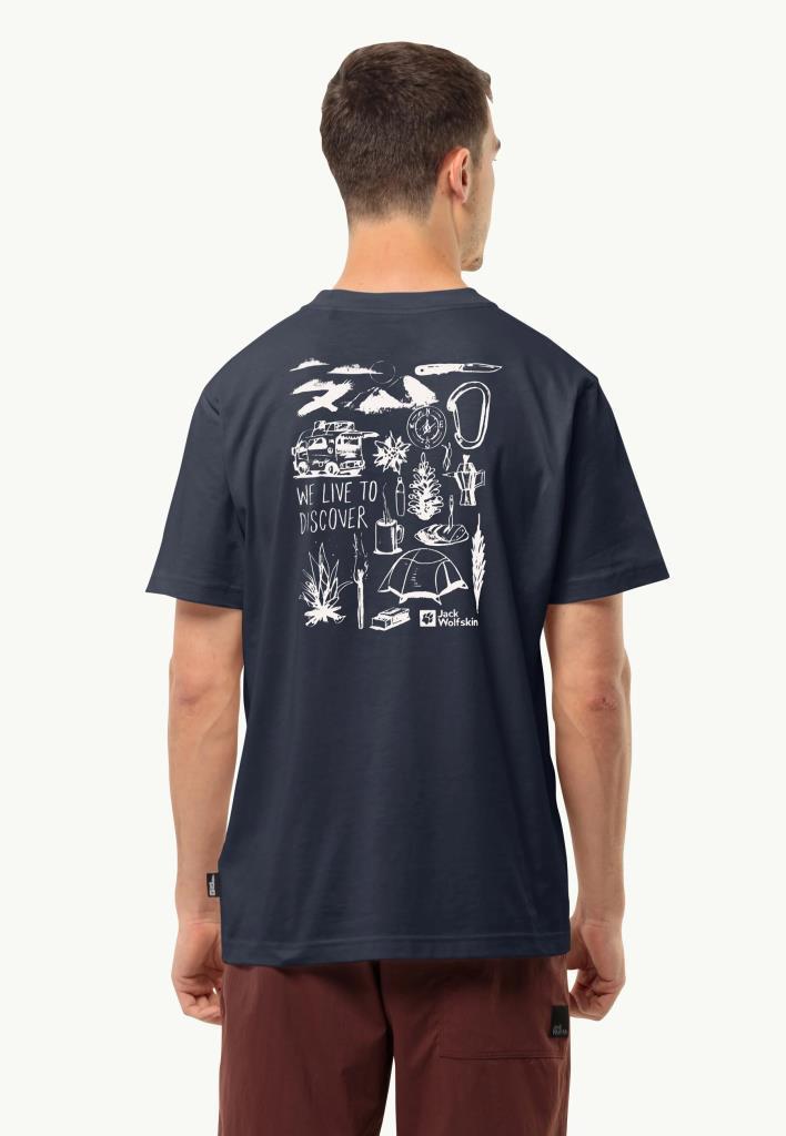 Jack Wolfskin 1809761TR Discover T M Night Blue Erkek Tshirt