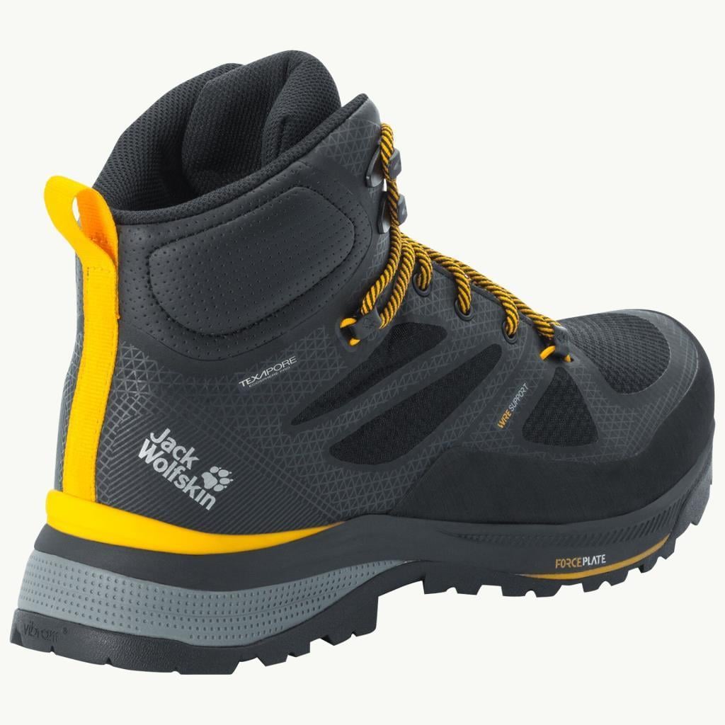 Jack Wolfskin 4038823_6055_065 Force Striker Texapore Mid M Black/Burly Yellow Xt Erkek Outdoor Bot