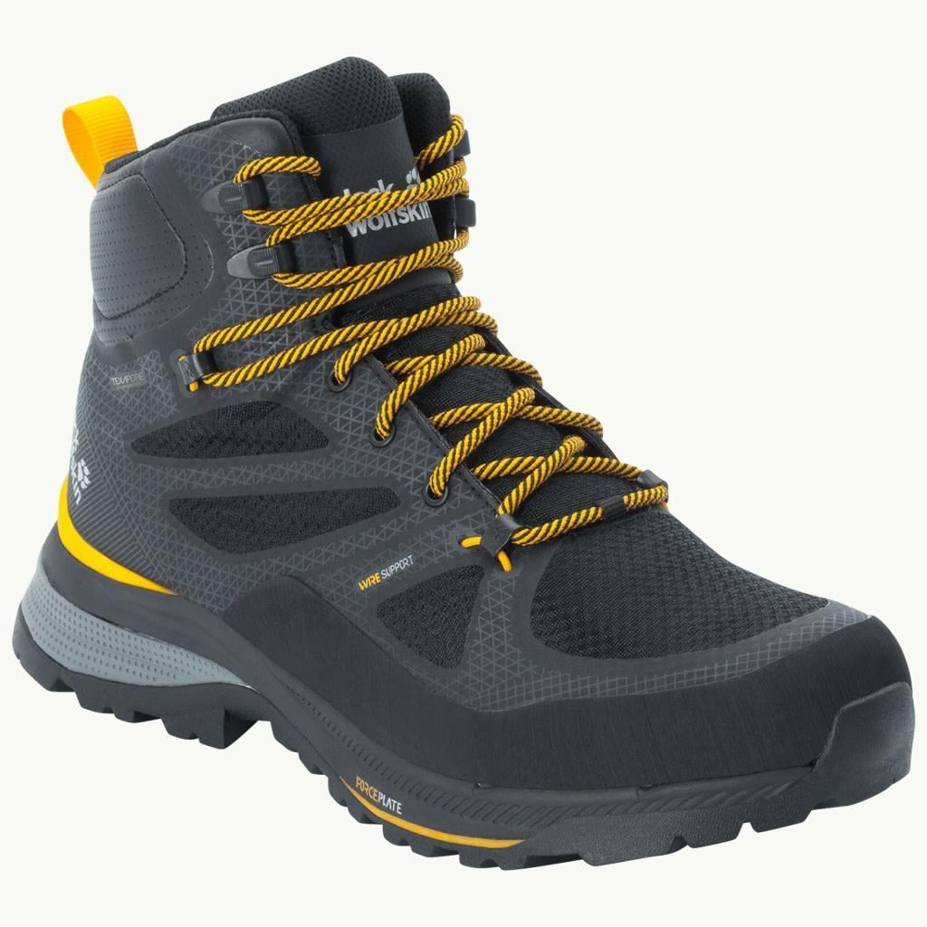 Jack Wolfskin 4038823_6055_065 Force Striker Texapore Mid M Black/Burly Yellow Xt Erkek Outdoor Bot