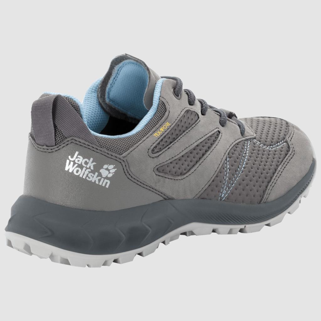 Jack Wolfskin 4039241 Woodland Texapore Low W Grey/Light Blue Kadın Outdoor Ayakkabı