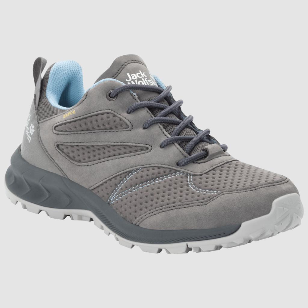 Jack Wolfskin 4039241 Woodland Texapore Low W Grey/Light Blue Kadın Outdoor Ayakkabı