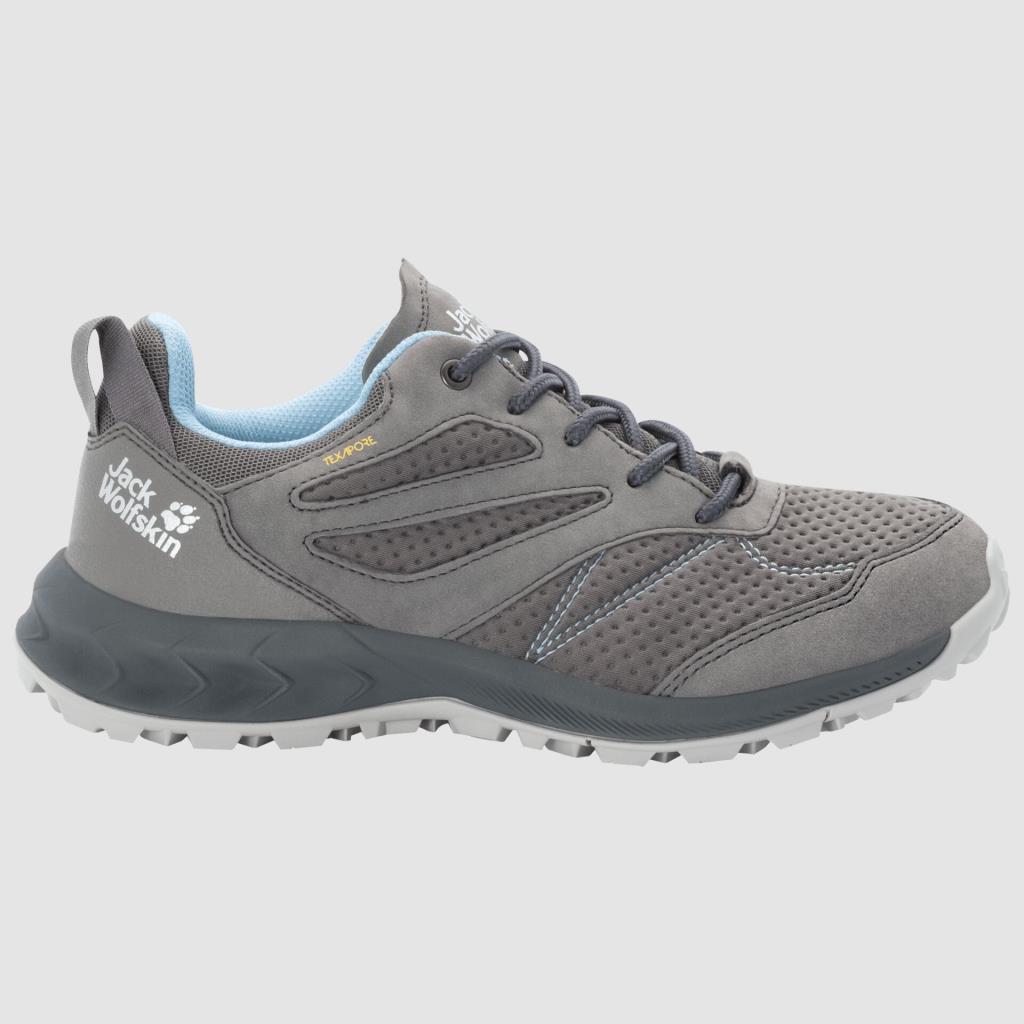 Jack Wolfskin 4039241 Woodland Texapore Low W Grey/Light Blue Kadın Outdoor Ayakkabı