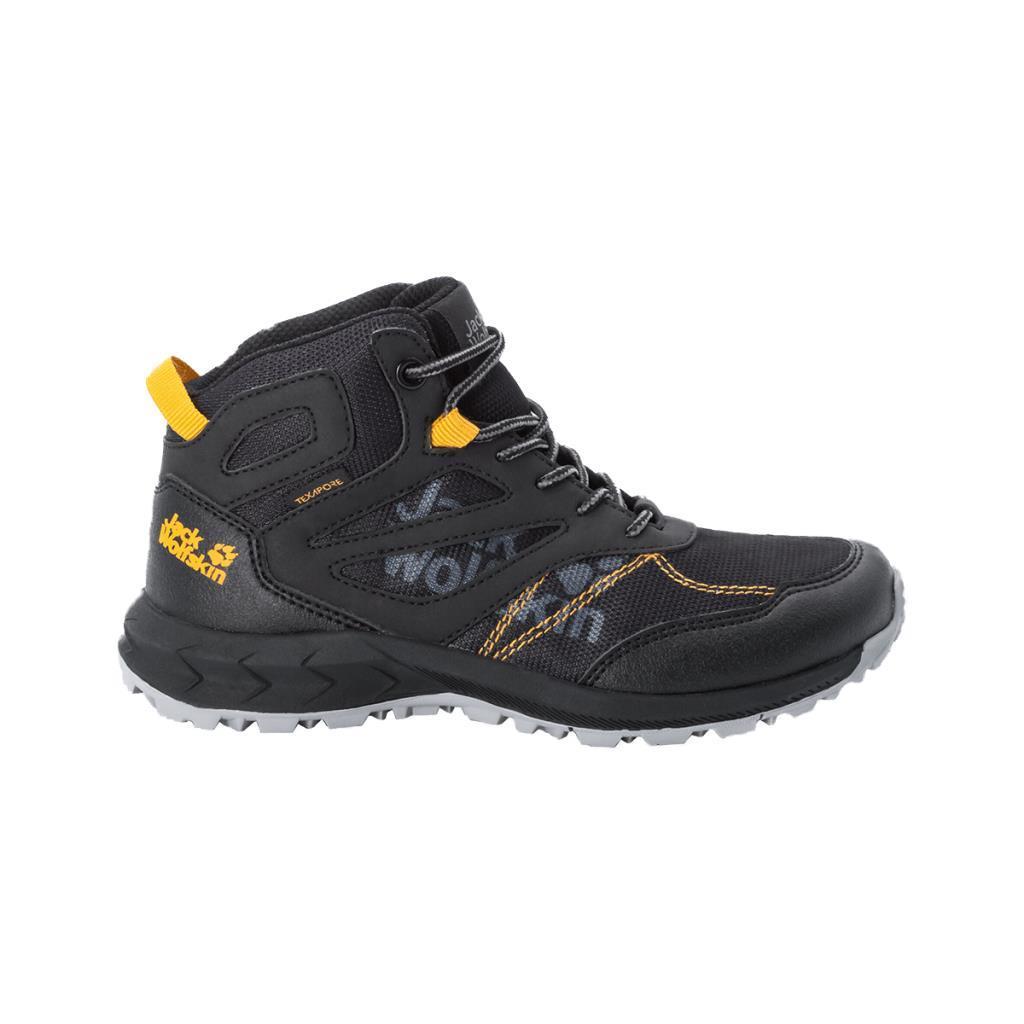 Jack Wolfskin 4042151 Woodland Texapore Mid K Black/Burly Yellow XT Kadın Outdoor Bot