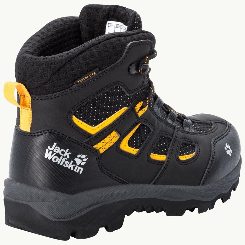 Jack Wolfskin 4042181 Vojo Texapore Mid K Black/Burly Yellow Kadın Outdoor Bot