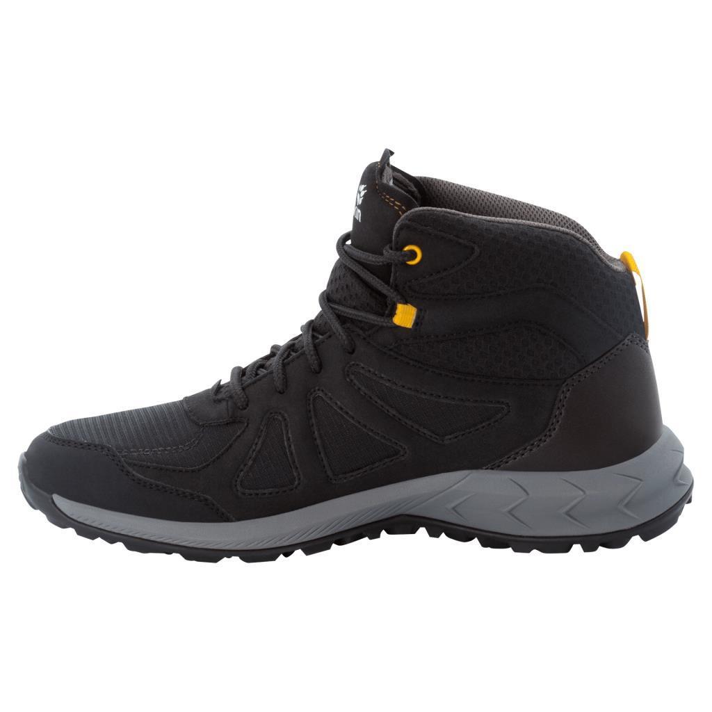 Jack Wolfskin 4051261 Woodland 2 Mid M Black/Burly Yellow XT Erkek Outdoor Bot