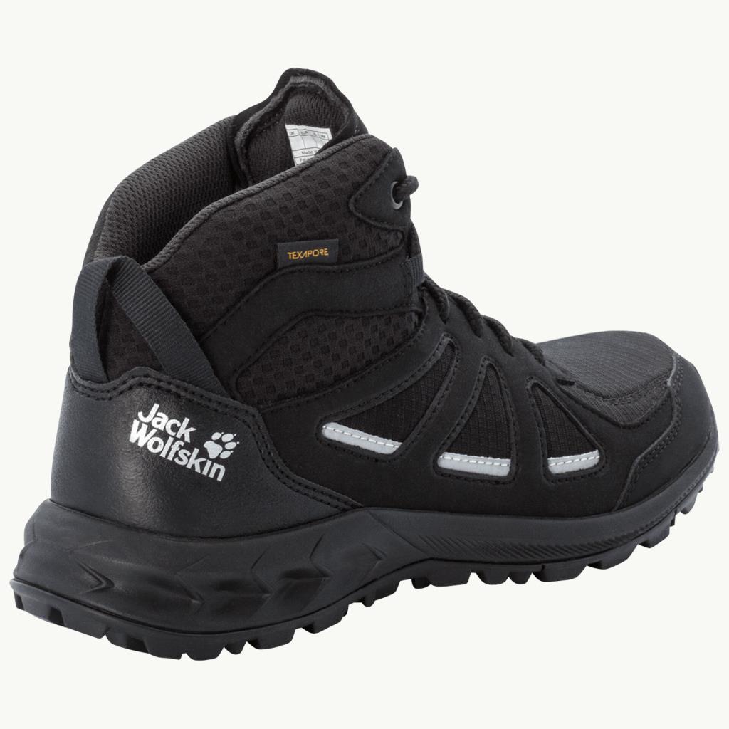 Jack Wolfskin 4051331 Woodland 2 Texapore Mid W Black/Grey Kadın Outdoor Bot