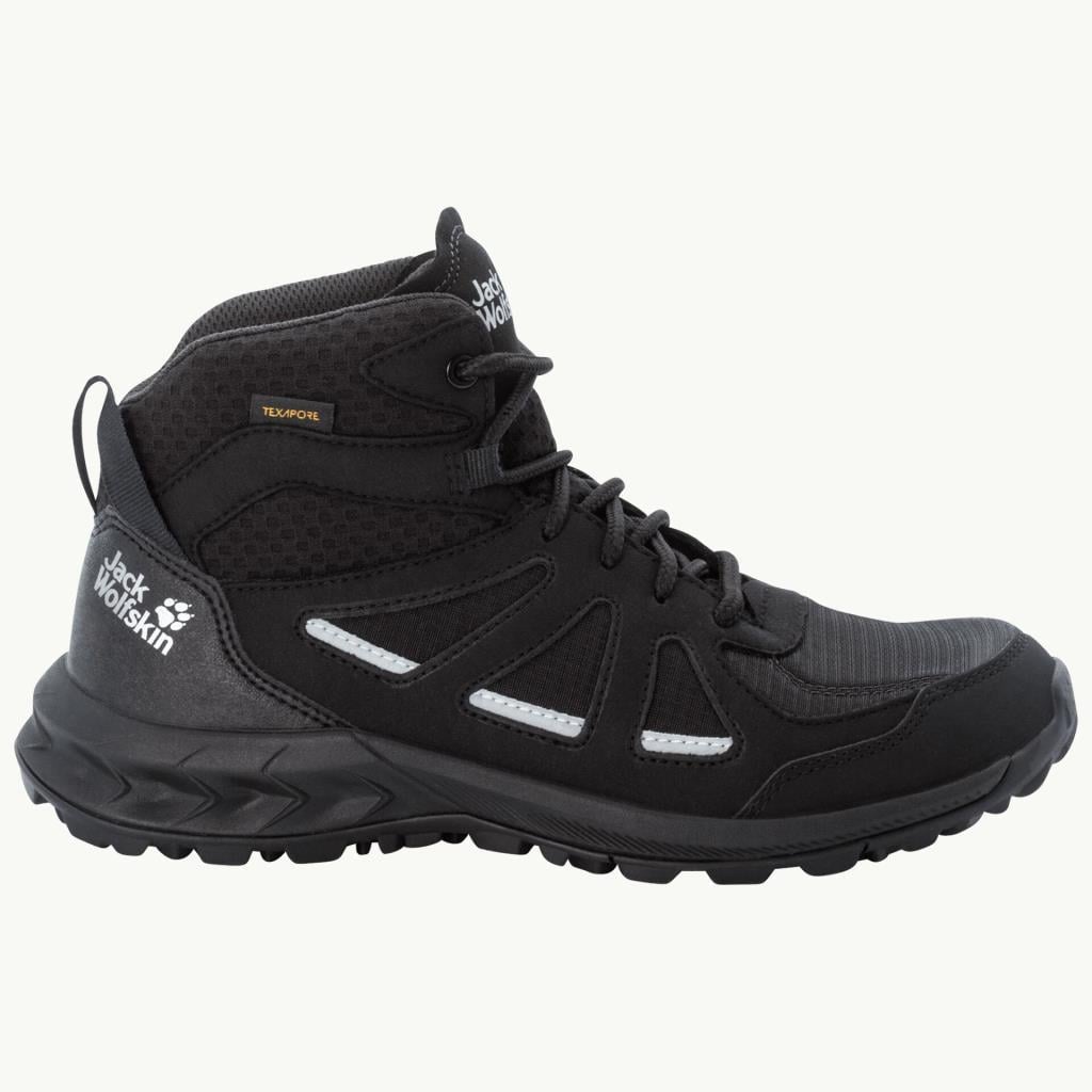 Jack Wolfskin 4051331 Woodland 2 Texapore Mid W Black/Grey Kadın Outdoor Bot