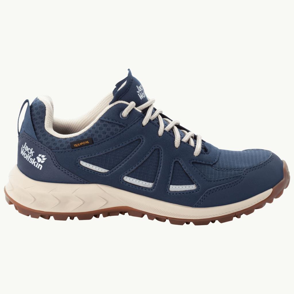 Jack Wolfskin 4051341 Woodland 2 Texapore Low W Dark Blue/Beige Kadın Outdoor Ayakkabı