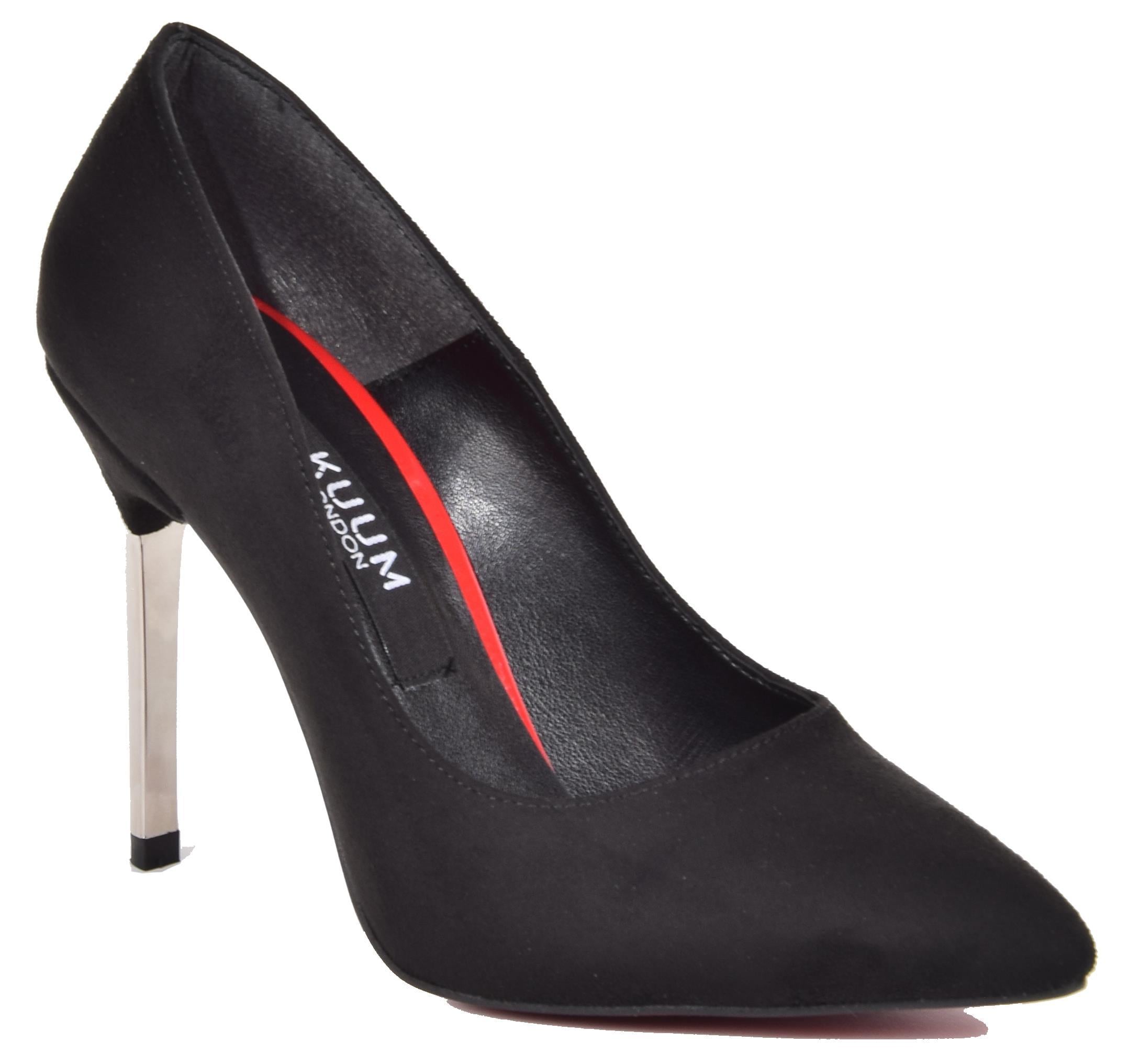 Kuum K 1455 Siyah Süet Stiletto Kadın Ayakkabı
