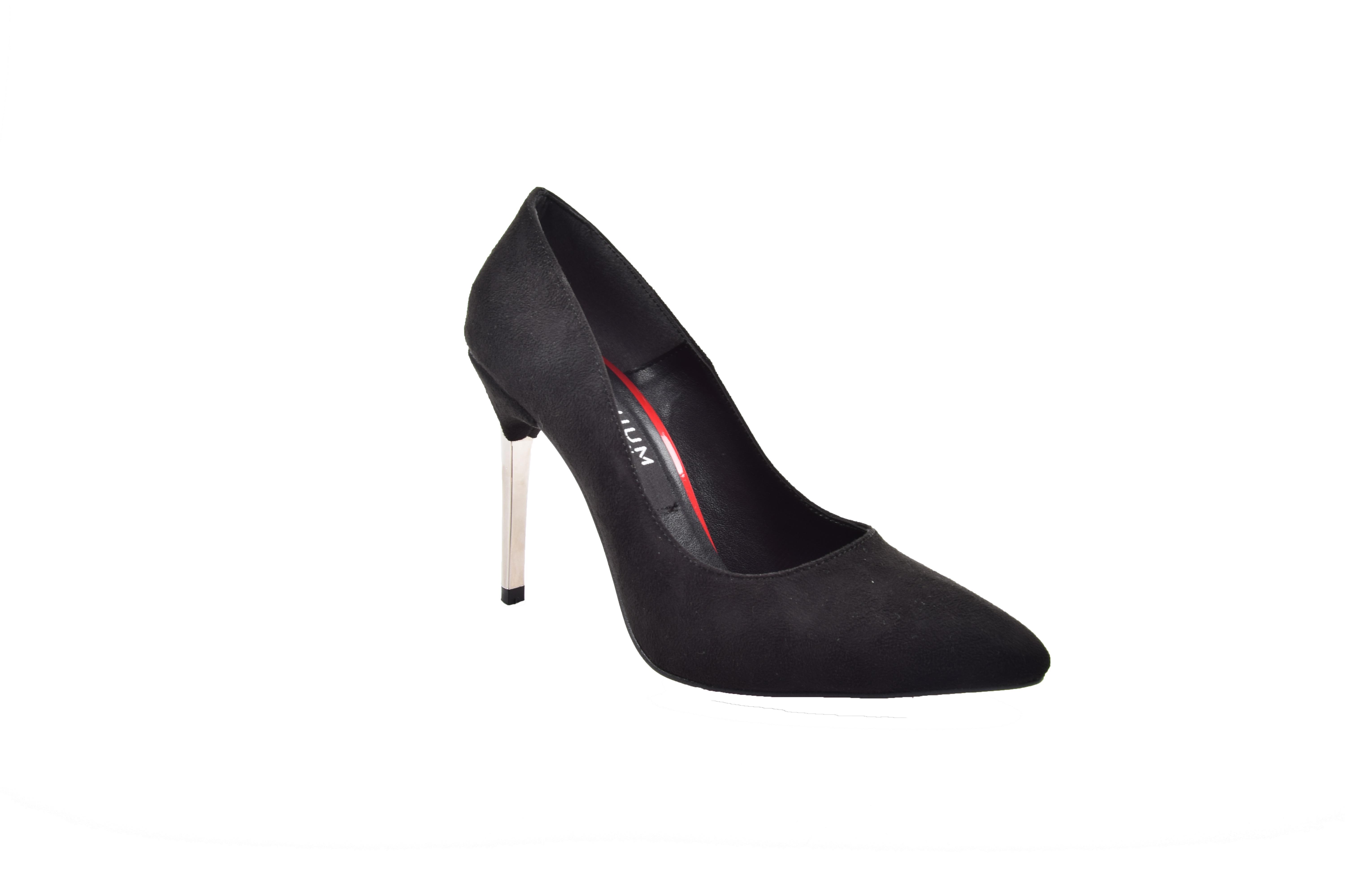 Kuum K 1455 Siyah Süet Stiletto Kadın Ayakkabı