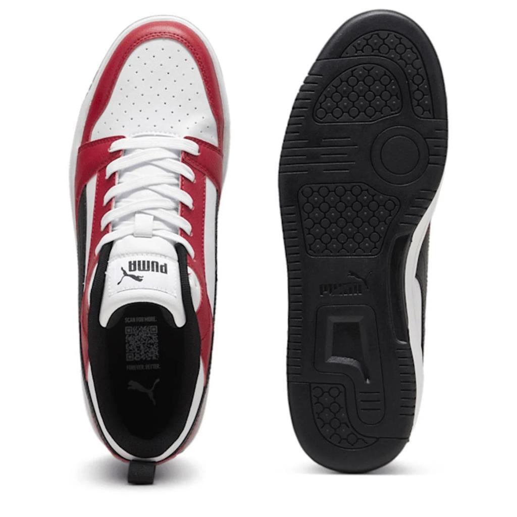 Puma 392328 17 Adults Rebound V6 Low Puma White/Puma Black/Club Red Erkek Sneaker