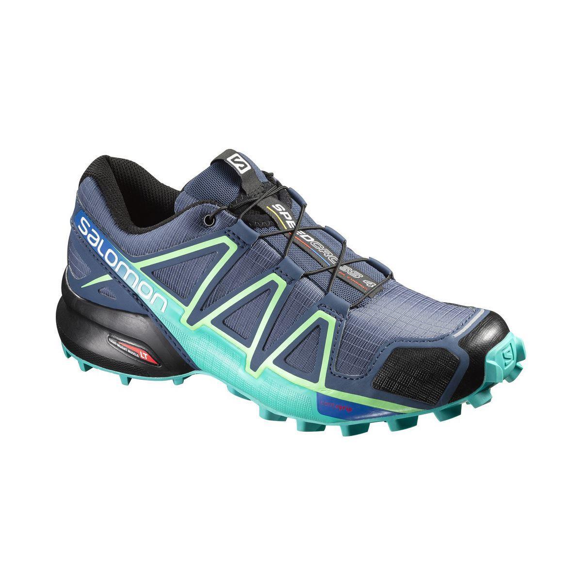 Salomon 383104 SpeedCross 4 W Stateblue/SpaBlue/Fresh Green Kadın Outdoor Ayakkabı