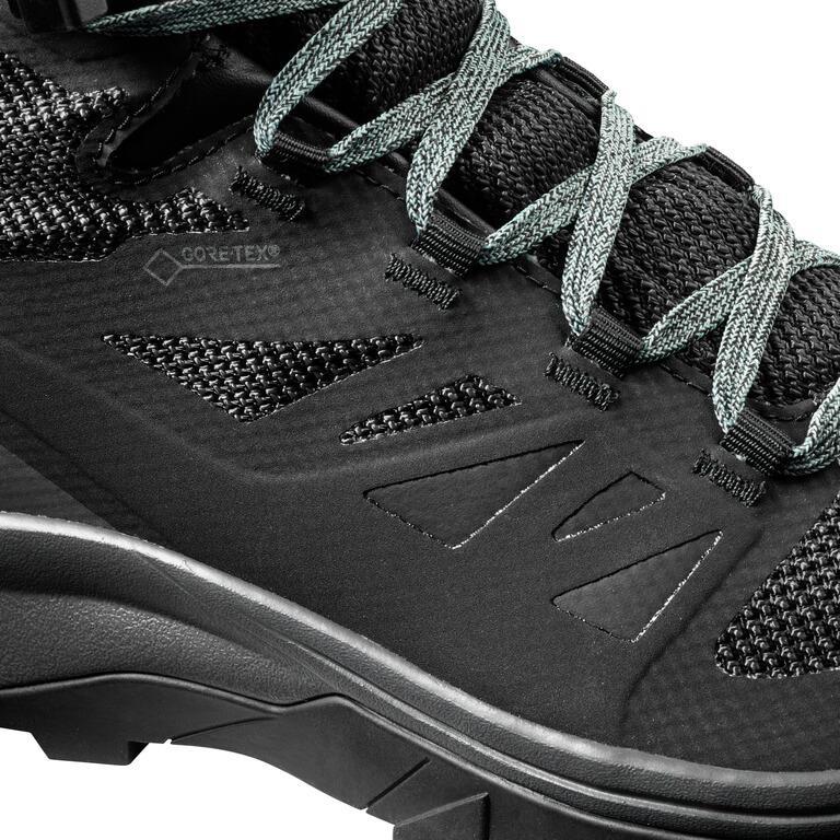 Salomon 404844 Outline Mid GTX W Black/Magnet/Green Milieau Kadın Outdoor Bot
