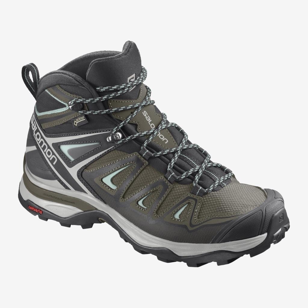 Salomon 412380 X Ultra 3 Mid GTX Olive Nght Black/Icy Mom Kadın Outdoor Bot