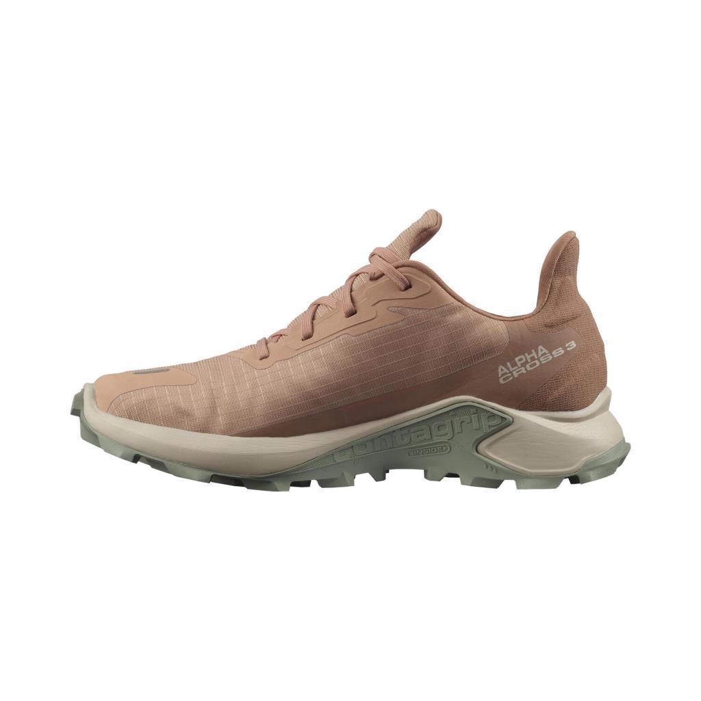 Salomon 414476 Alphacross 3 Gtx Sirocco/Rainy Day/Mocha Mousse Kadın Outdoor Ayakkabı