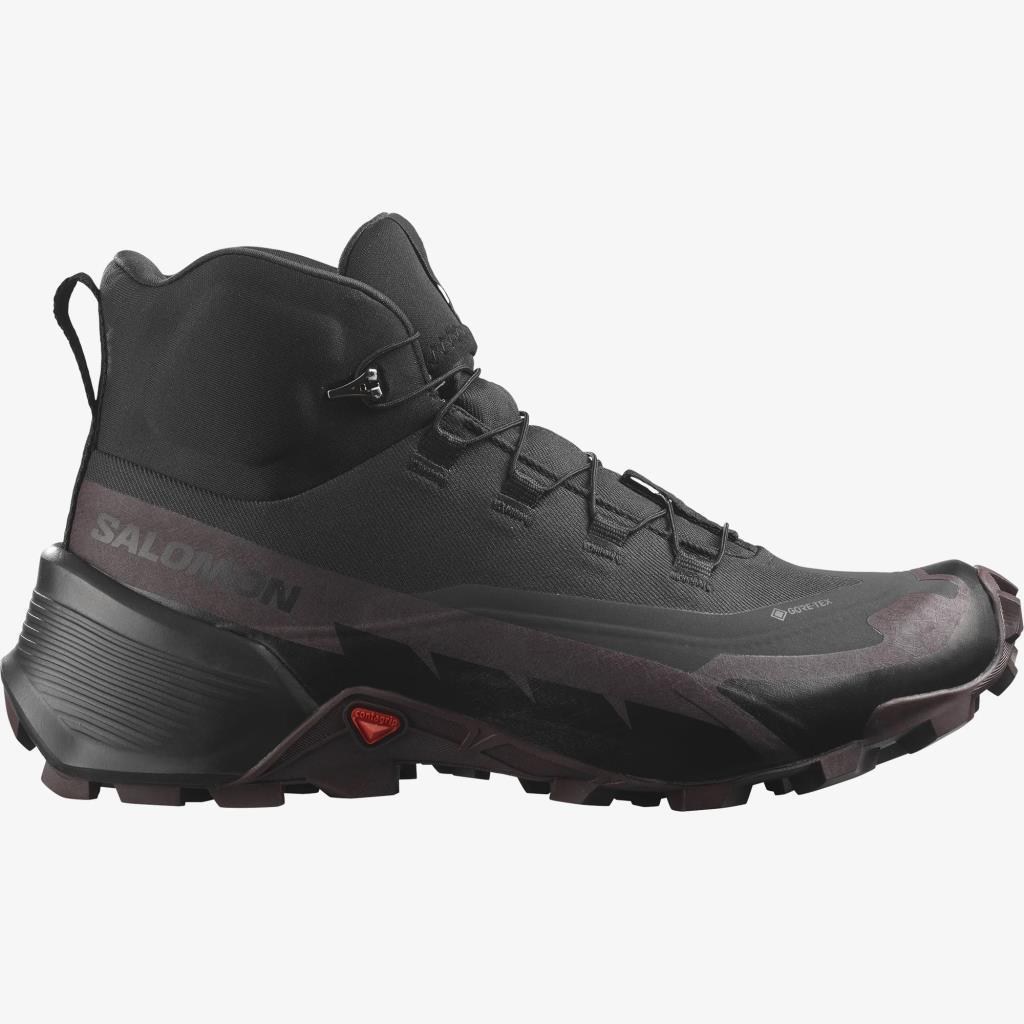 Salomon 417310 Cross Hike Mid GTX 2 W Black/Chocolate Plum/Black Kadın Outdoor Bot
