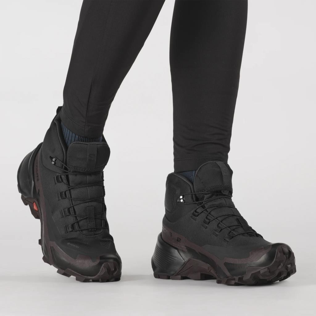 Salomon 417310 Cross Hike Mid GTX 2 W Black/Chocolate Plum/Black Kadın Outdoor Bot