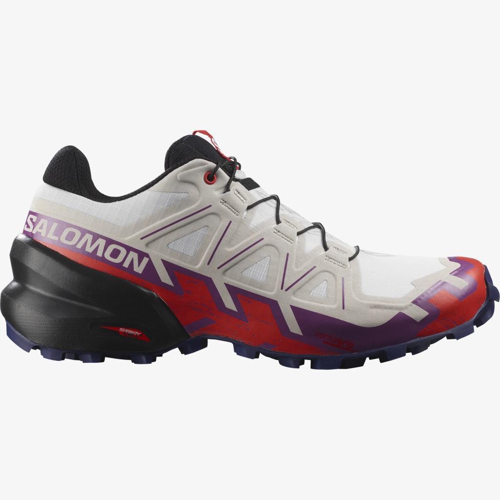 Salomon 417432 Speedcross 6 W White/Sparkling Grape/Fiery Red Kadın Outdoor Ayakkabı