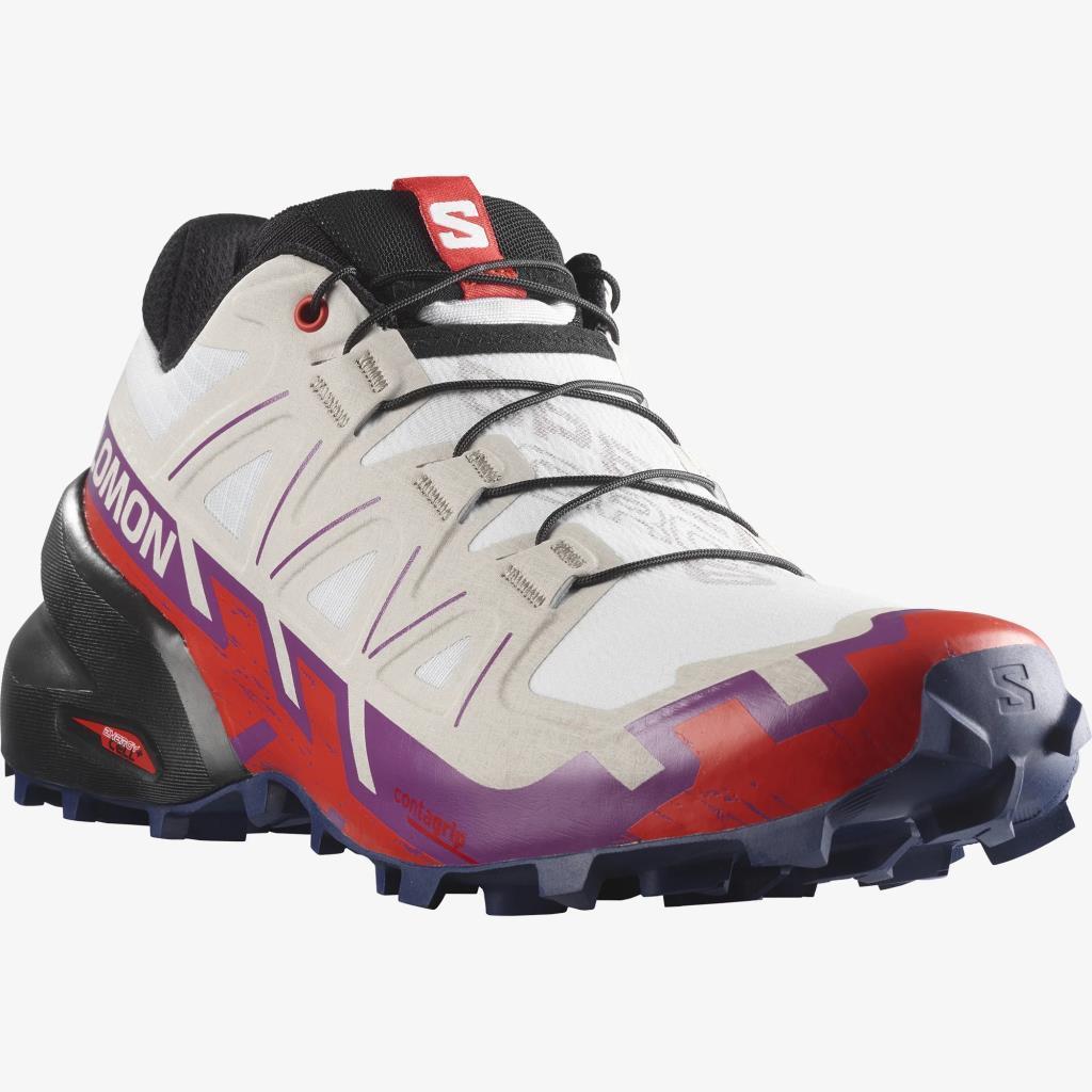 Salomon 417432 Speedcross 6 W White/Sparkling Grape/Fiery Red Kadın Outdoor Ayakkabı
